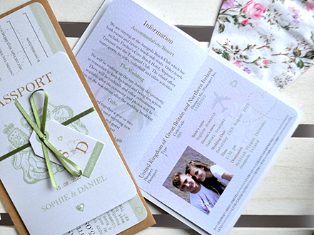 passport style photo page and guest information  in insert